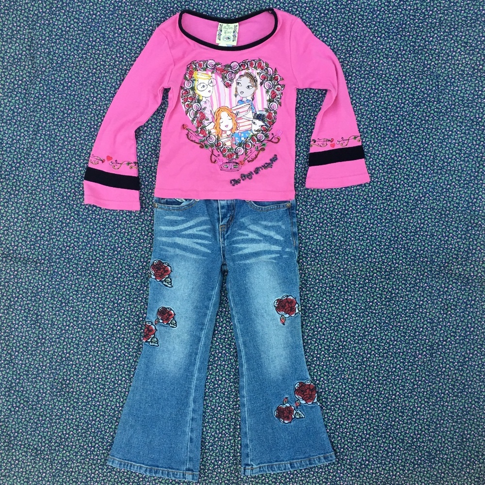 The English Roses by Madonna Shirt Jean Set size 4